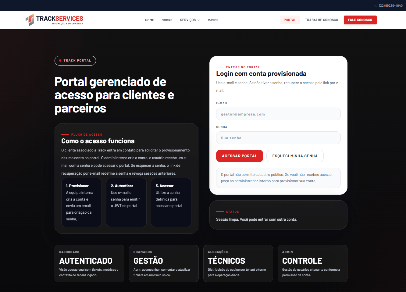 Tela do T-Desk
